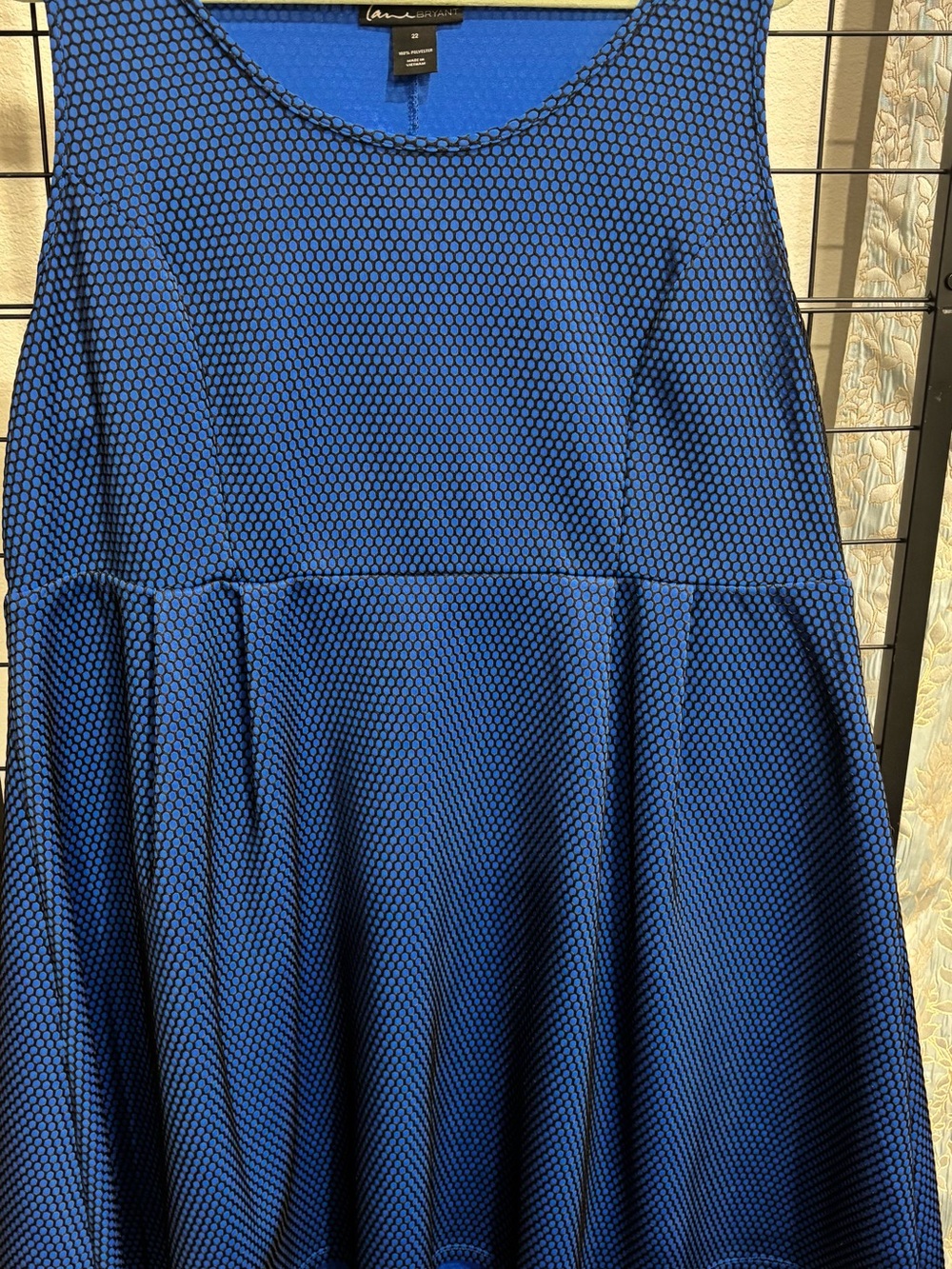 Lane Bryant Royal Blue Textured Mesh Dress
